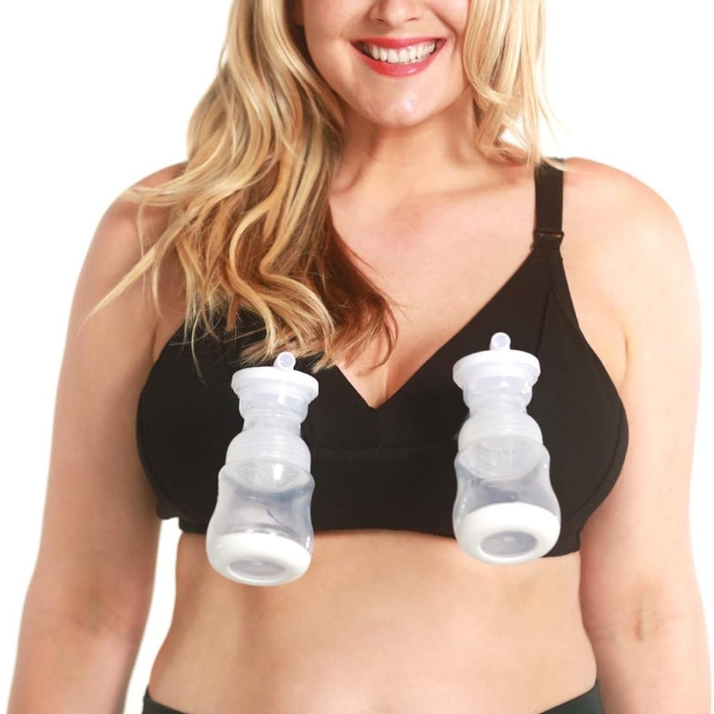 SPACASO black hands free nursingand pumping Wirefree bra size XL NWT